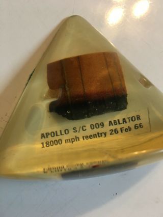 Flown Apollo S/C 009 Ablator Heat Shield Fragment Rare 26 Feb 66 10