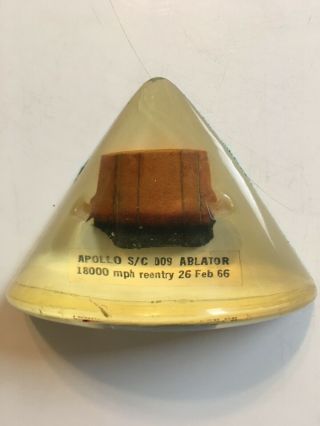 Flown Apollo S/c 009 Ablator Heat Shield Fragment Rare 26 Feb 66