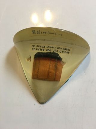 Flown Apollo S/C 009 Ablator Heat Shield Fragment Rare 26 Feb 66 4