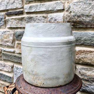 Antique Gray Salt Glazed Stoneware Crock Merchant Grocer 1890s 1/2 Gallon?