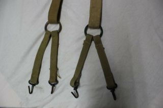 US Military WW2 Era Combat Suspenders Cartridge Belt Suspenders Set Khaki A1 3