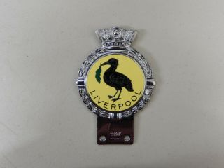 Vintage J R Gaunt Enamel And Metal Liverpool Car Badge Auto Emblem