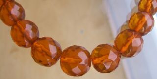 Fabulous,  Huge,  Real Graduated Faceted Amber Bead Necklace 57g