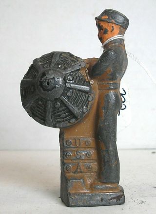 Vintage Dimestore Figures - Barclay 792 Mechanic W/airplane Engine (b144)