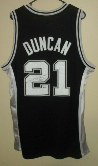 Rare Tim Duncan Signed Full Sig Authentic San Antanio Spurs Jersey Beckett
