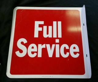 Vintage 18x18 Full Service Double Sided Gas Service Station Sign Oil Repair