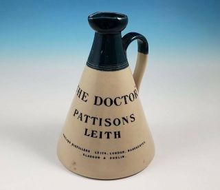 Rare Antique Pattisons Leith The Doctor Stoneware Whisky Whiskey Jug Scotland