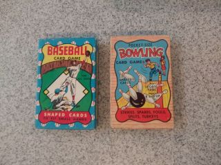 Vintage Built Rite Toy Baseball,  Bowling Card Games