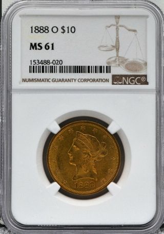 1888 - O Liberty Head Gold Eagle $10 Ngc Ms61 Rare Only One On Ebay