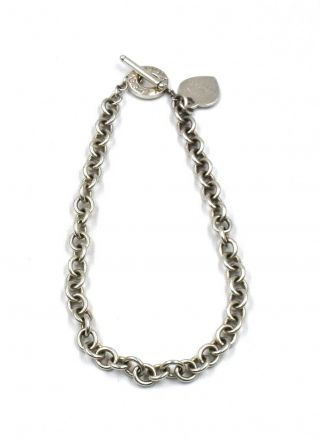 Modern Return To Tiffany Choker Necklace Sterling Silver Designer Signed 14.  5 "