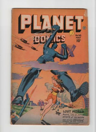 Planet Comics 48 Vintage Fiction House Horror Scifi Robot Cover Golden Age 10c