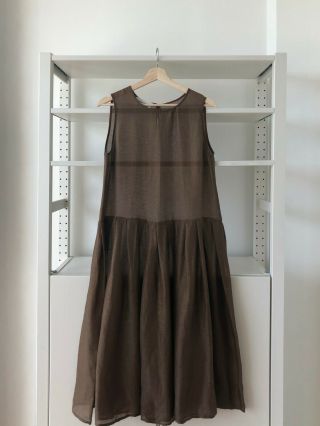 Mansur Gavriel Sheer Silk Vintage Italian Fabric Tank Dress,  Size 40,