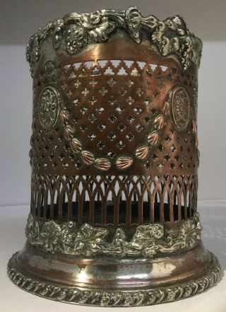 Antique Georgian Silver Sheffield Plate Copper Wine Bottle Holder Coaster C1800s