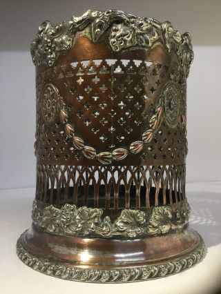 Antique Georgian Silver Sheffield Plate Copper Wine Bottle Holder Coaster c1800s 2