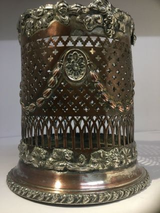 Antique Georgian Silver Sheffield Plate Copper Wine Bottle Holder Coaster c1800s 3
