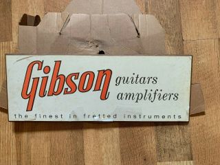 Vintage Gibson Guitar Amplifier Dealer Advertising Sign Guitar Stand