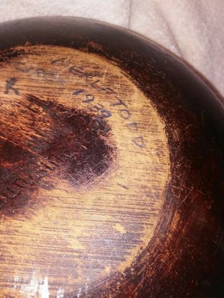 Vintage Munising Folk Art Hand Painted Wooden Bowl Rare 2