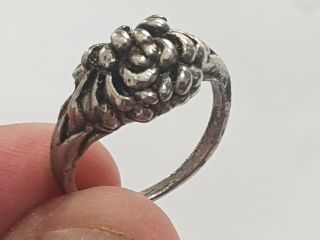 FANTASTIC EXTREMELY RARE VINTAGE SILVER RING DETAIL.  6,  3 GR.  19 MM 3