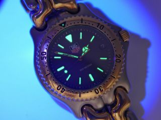 Vintage watch mens Steel Gold TAG Heuer link SEL 200m S95.  206 Quartz RARE 42mm 12