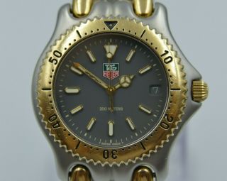 Vintage watch mens Steel Gold TAG Heuer link SEL 200m S95.  206 Quartz RARE 42mm 3