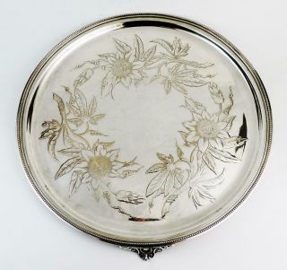 Aesthetic Movement Silver Plated Tray C1885