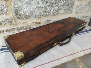 An Antique Tan Leather Gun Case for Stephen Grant & Sons 10