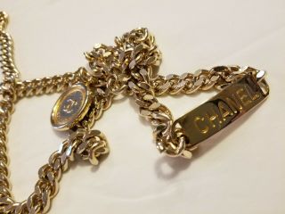 Authentic Rare Vintage Lrg Chanel CC Logo & Rue Cambon Gold Round Chain Belt 4