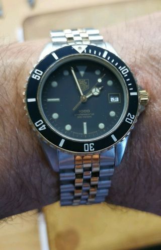 Vintage Tag Heuer 1000 Professional 2 - Tone Men 