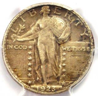 1923 - S Standing Liberty Quarter 25c Coin - Pcgs Au Details - Rare Key Date