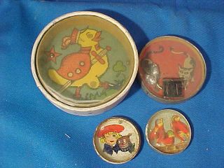 4 - 1930s Hand Held Dime Store Toy Dexterity Games Made In Germany Buster Brown,