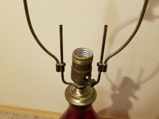 Antique FENTON LAMP Set of 2 RED Mid Century Vintage Lamps 5