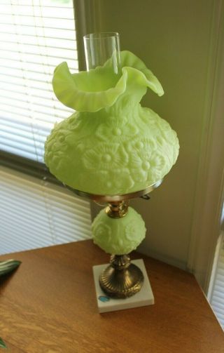 Fenton Poppy Lime Green Student Vintage Lamp