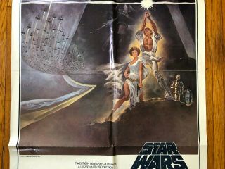 Vintage 1977 Star Wars One Sheet Style A Movie Poster 77/21 Hope IV 3