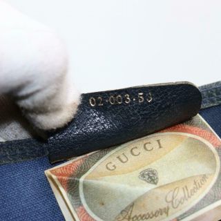 Authentic Vintage Gucci Tote Bag Dark Blue PVC 377933 8