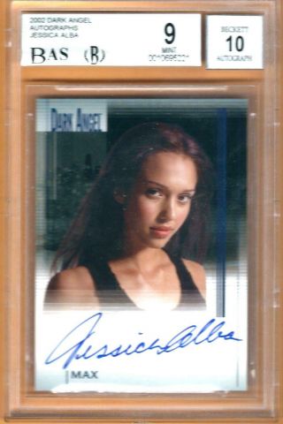 Rare 2002 Dark Angel Autographs Jessica Alba Auto Card Bas 9/10
