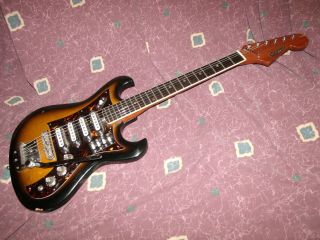 Rare Vintage " Marquis " 4 - Pickup Teisco Japan Electric Guitar Exc Cool & Bizarre