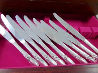 Vtg ONEIDA COMMUNITY Silverplate WHITE ORCHID 65pc Flatware & Serving w/Chest 4