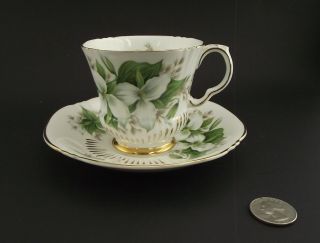 Royal Adderley Trillium Patterned Antique Cabinet Tea Cup And Saucer