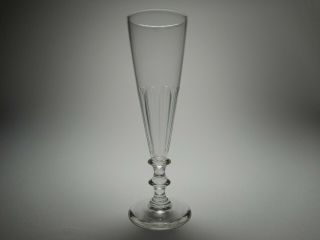 Antique 19th C.  Blown Flint Glass Cut Flutes Champagne Ale Glass