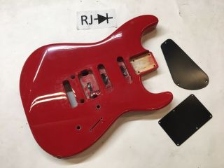 1987 Vintage Charvel Japan Model 4 Electric Guitar Body Red Strat
