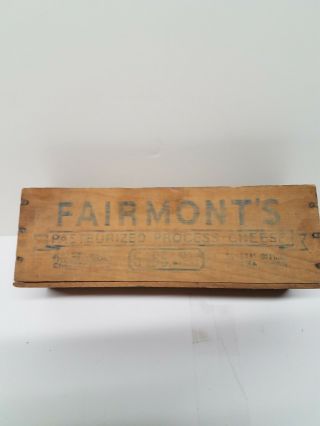 Vintage Fairmont’s 5 pound Pastuerized Wood Cheese Box 2