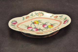 Antique 19th Century Chinese Export Footed Fruit Dish Nd3567