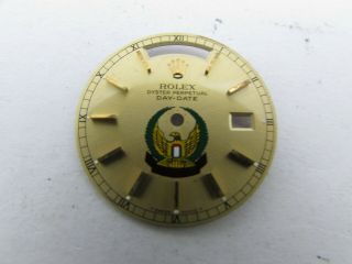 Vintage Rolex Day - date Arab Saudi UAE Military Champagne Marker Gold Dial 4