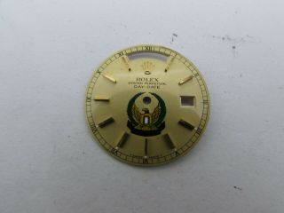 Vintage Rolex Day - date Arab Saudi UAE Military Champagne Marker Gold Dial 5