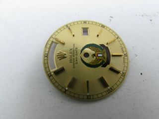 Vintage Rolex Day - date Arab Saudi UAE Military Champagne Marker Gold Dial 9