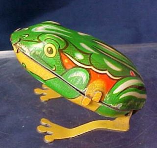 Vintage Tin Wind Up Frog Western Germany