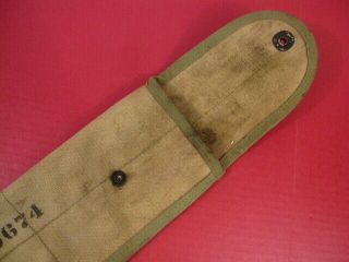 WWII US M9 Canvas Spare Barrel Bag Browning 1919 or 1917 - Khaki Color - 1 4