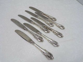 Wallace Grande Baroque Sterling Set Of 8 Butter Spreaders