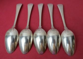 5 GORHAM 1904 OLD FRENCH Sterling Silver Teaspoons Spoon 5 7/8 