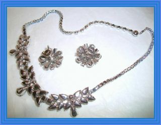 Sherman ALEXANDRITE & LILAC - 3 SECTION RIGID CLUSTER STYLE NECKLACE SET NR 4